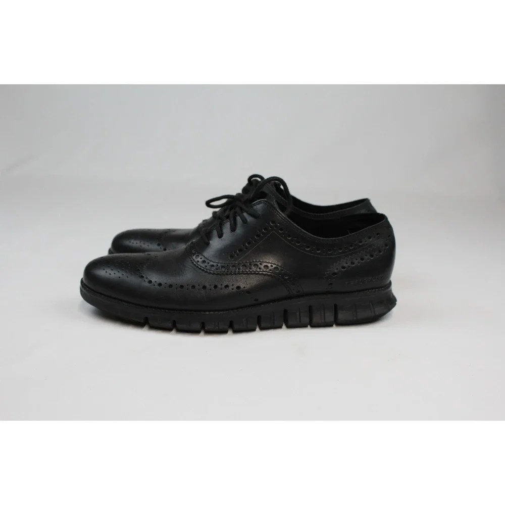 Cole Haan Zero Grand Mens Black Leather Wingtip Oxford Shoes C20719 - Size 11 M